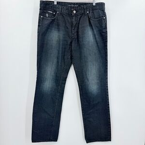 Calvin Klein Y2K Classic Men's Dark Wash‎ Slim Straight Jeans Size 36x32